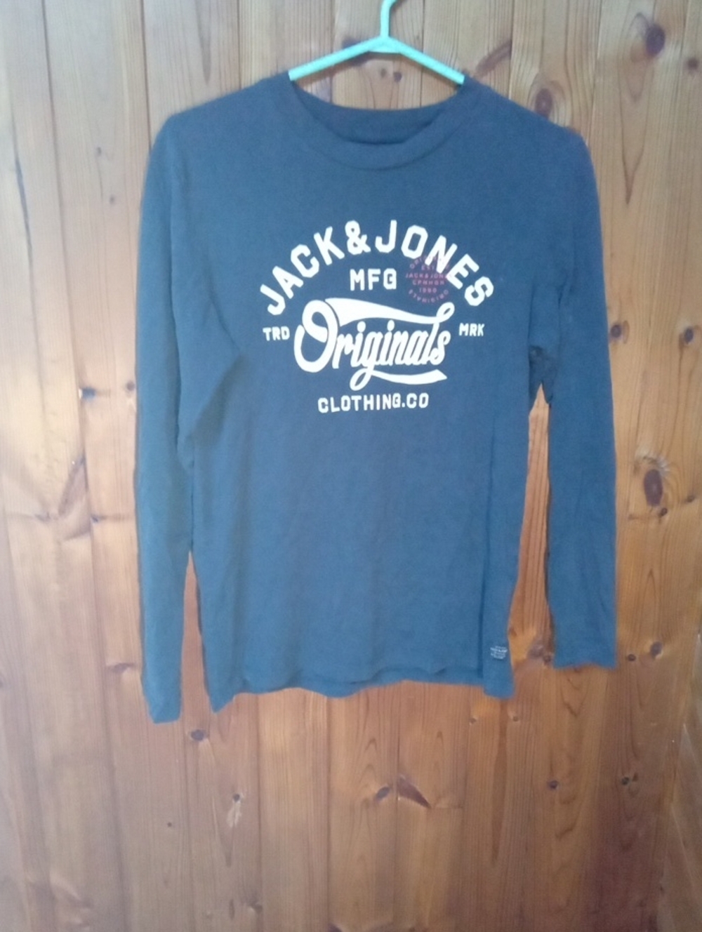 Jack & Jones Dark Green Long Sleeve 'Originals' Graphic Tee